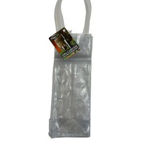 Freeze Beverage Tote / Ice Bucket To-Go / Wine Chill Bag / Clear - NWT